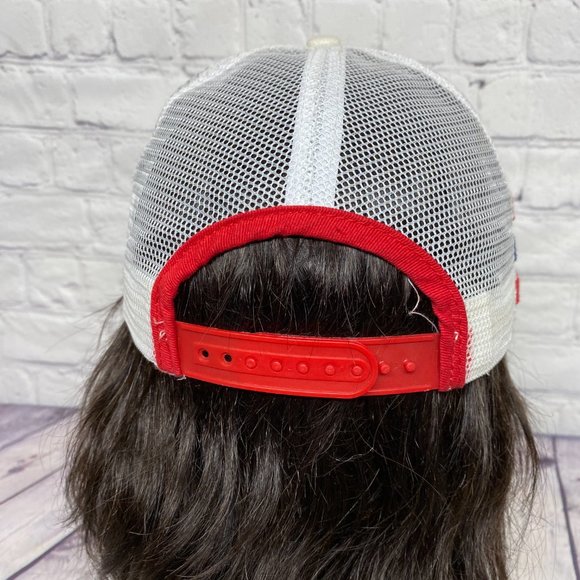 I Am Canadian Trucker Hat Mesh Snapback Red White Blue 3 Stripes Molson Brewery - Picture 3 of 8